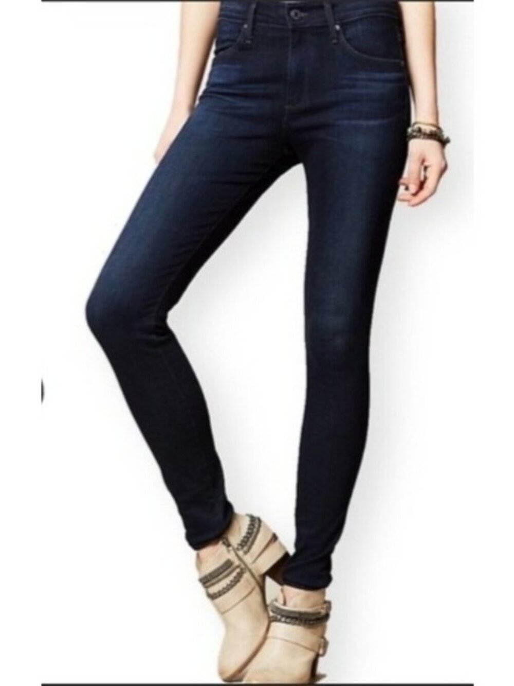 The Farrah Skinny High-Rise Jeans 26R Dark Wash Made In USA